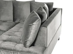 Narożnik sofa duża welurowa jasnoszara