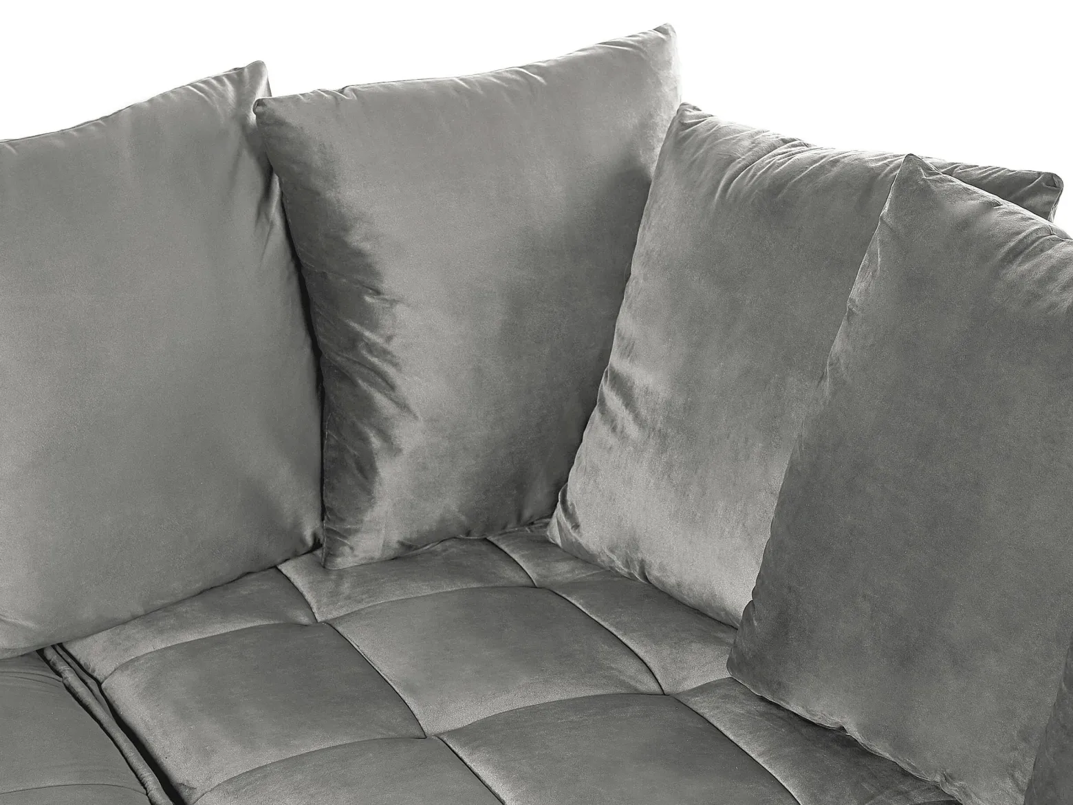 Narożnik sofa duża welurowa jasnoszara