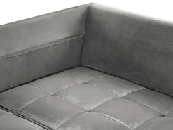 Narożnik sofa duża welurowa jasnoszara