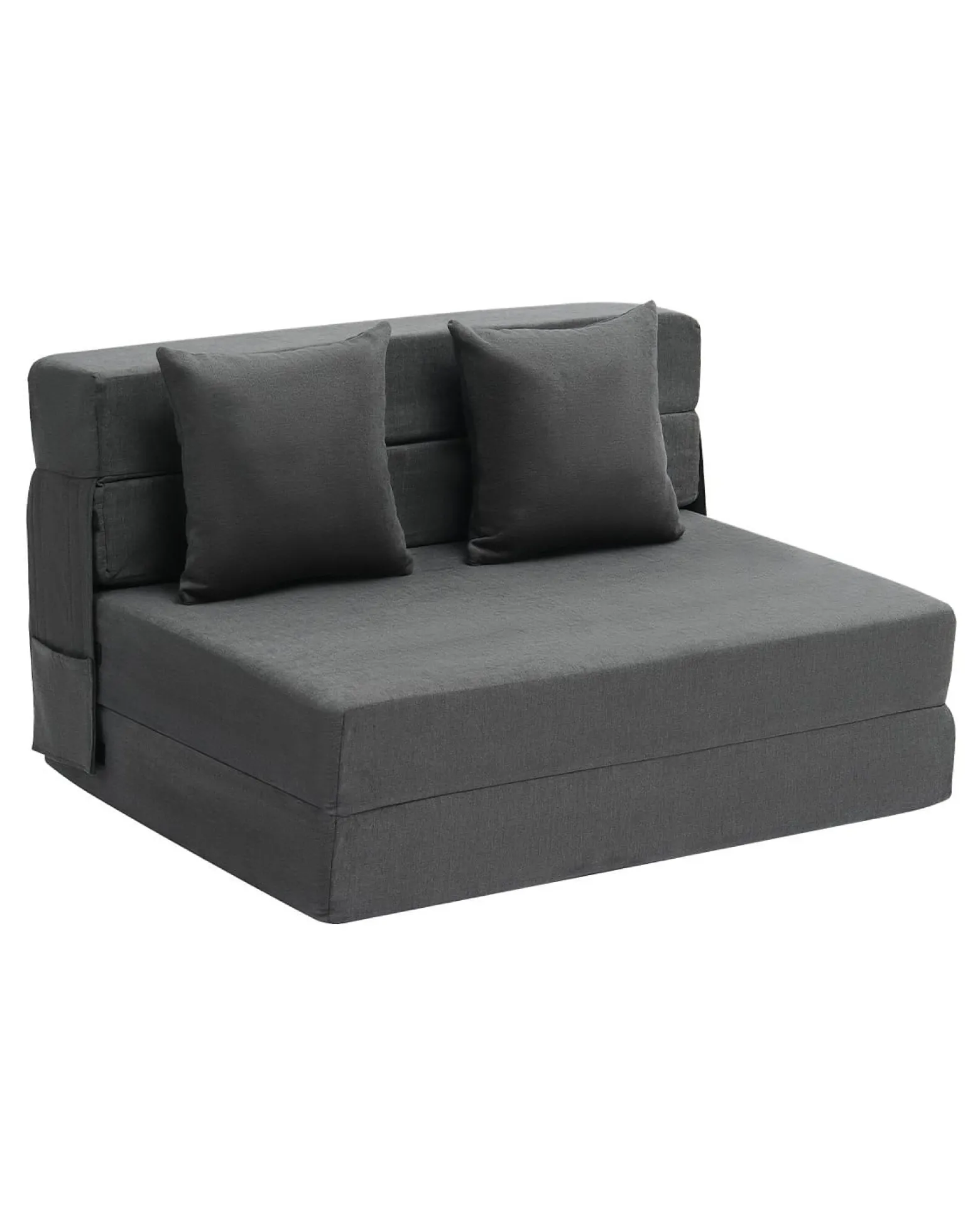 Narożnik sofa rozkładana 3w1 z poduszkami ciemnoszara do salonu sypialni