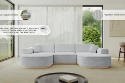 Narożnik uniwersalny bez funkcji spania MARI-U1-v1 303x171x83 cm Różowy