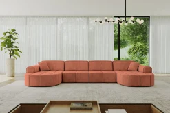 Narożnik uniwersalny bez funkcji spania LIVO-U1 - 400x173x79,5 Morelowy