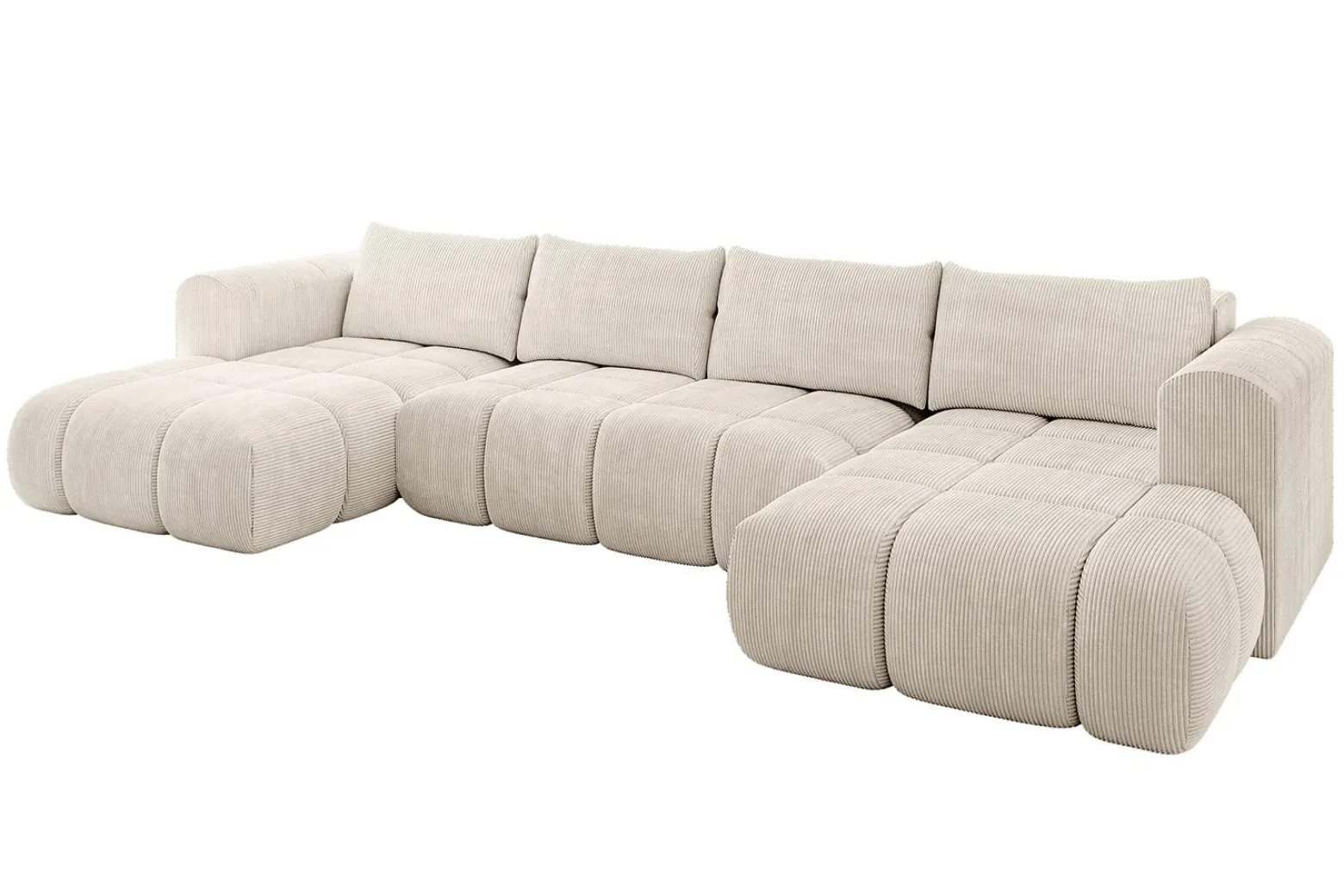 Narożnik uniwersalny z funkcją spania CLOUD-U 405x185x90 cm Beżowy
