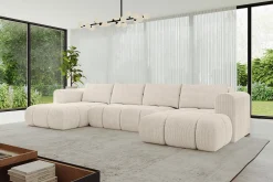 Narożnik uniwersalny z funkcją spania CLOUD-U 405x185x90 cm Beżowy