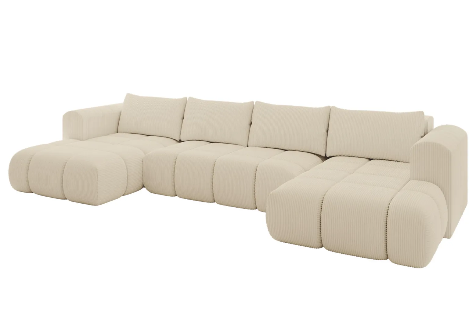Narożnik uniwersalny z funkcją spania CLOUD-U 405x185x90 cm Beżowy