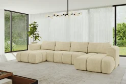 Narożnik uniwersalny z funkcją spania CLOUD-U 405x185x90 cm Beżowy