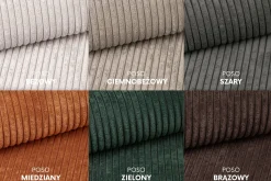 Narożnik z funkcją spania, Ariel U XL, sztruks Poso, Szary
