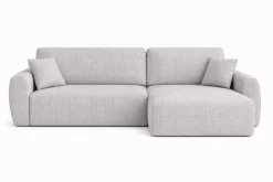 Narożnik z funkcją spania, Ariel XL, szenil Artico, Cement, Prawy