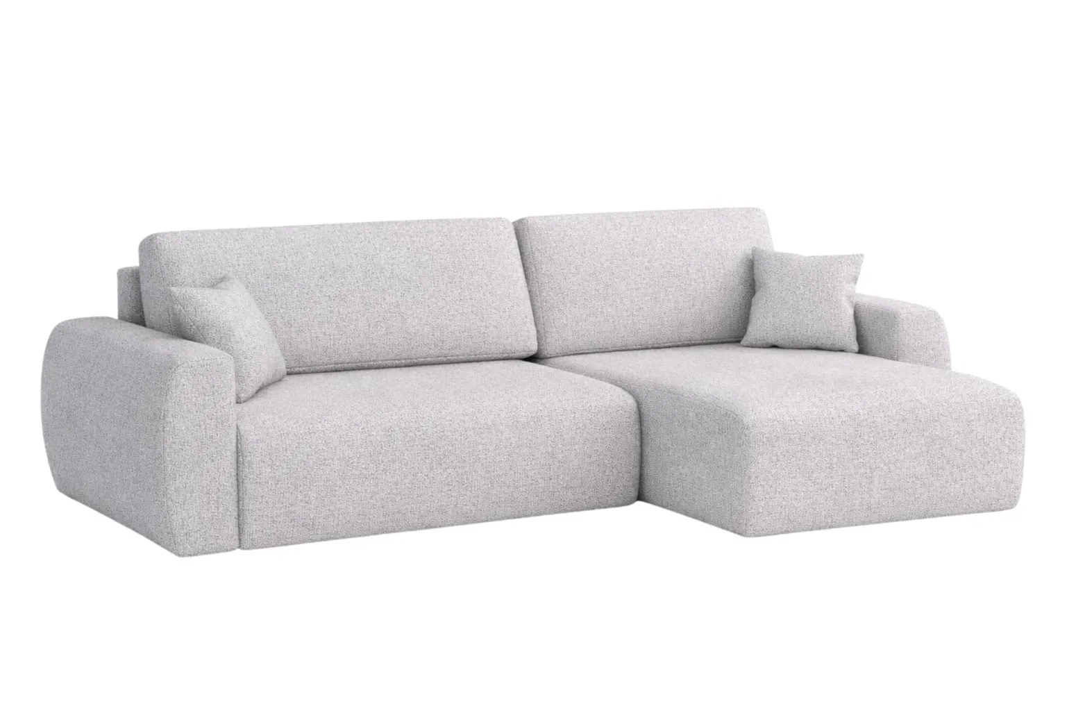 Narożnik z funkcją spania, Ariel XL, szenil Artico, Cement, Prawy
