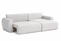 Narożnik z funkcją spania, Ariel XL, szenil Artico, Cement, Prawy