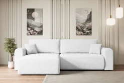 Narożnik z funkcją spania i pojemnikiem ORRO-L - 272x145x83cm Biały