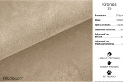 Narożnik z funkcją spania i pojemnikiem GUSA-L 256x165x84 cm Beżowy