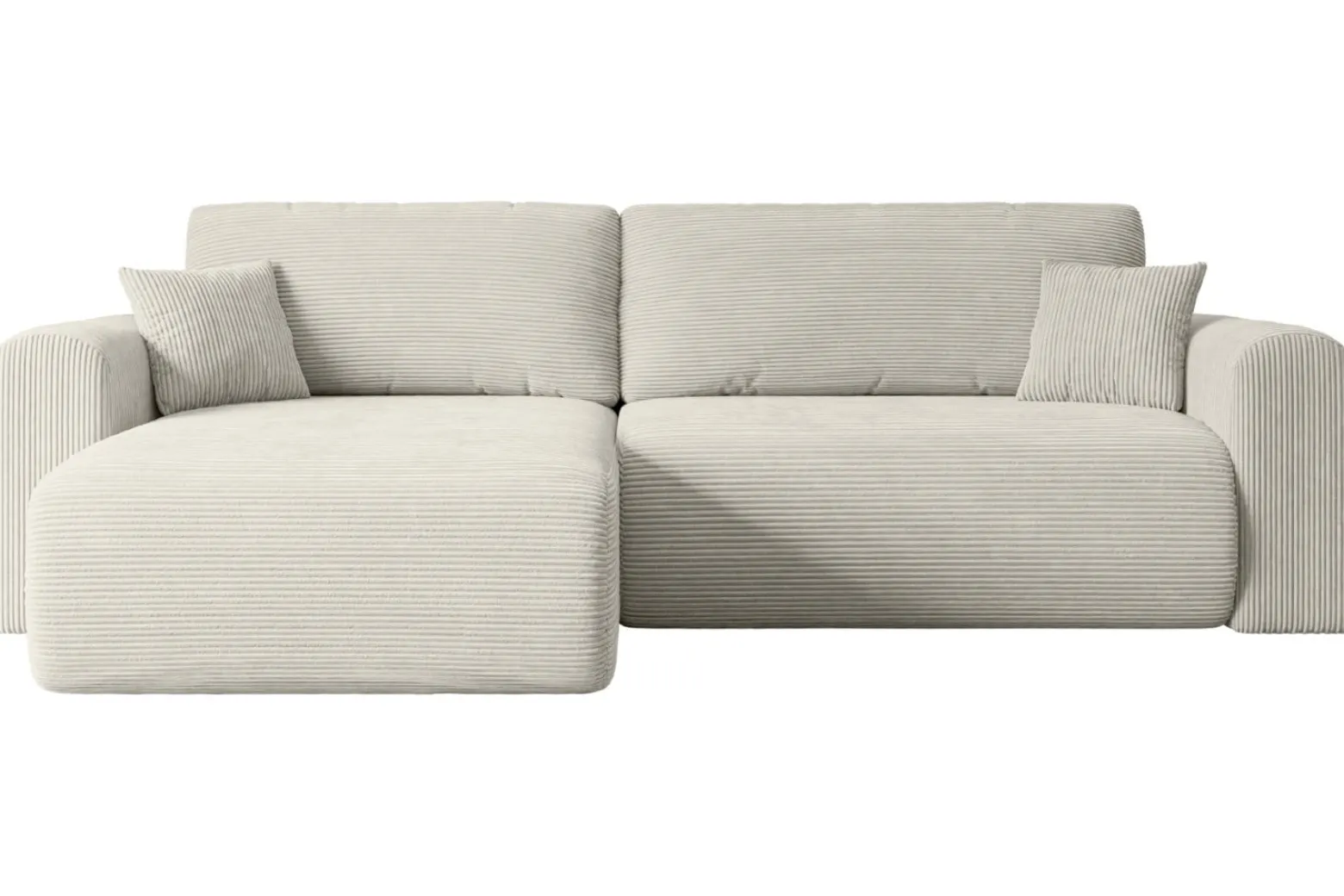 Narożnik z funkcją spania i pojemnikiem ORRO-L - 272x145x83cm Kremowy