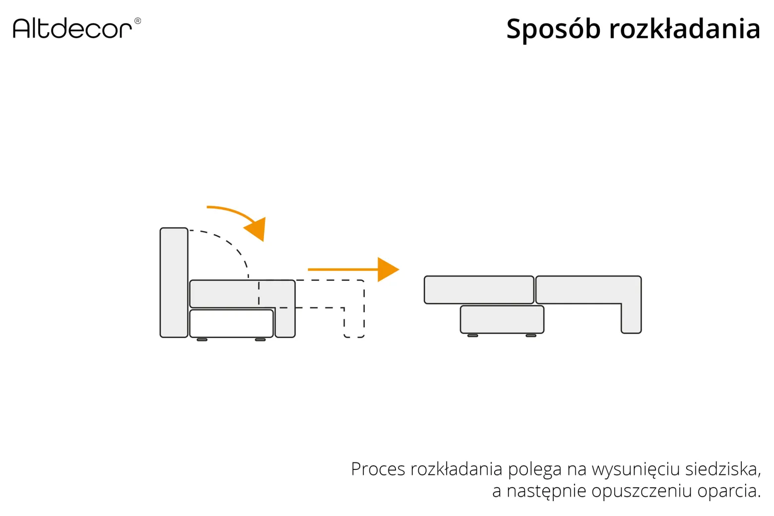 Narożnik z funkcją spania i pojemnikiem ORRO-L - 272x145x83cm Kremowy