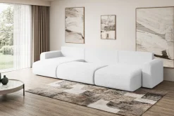 Narożnik z funkcją spania i pojemnikiem ORRO-U - 362x145x83cm Biały