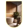 Nieregularne lustro półowalne 50 x 90 cm LED do łazienki - ciepłe światło