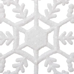 Śnieżynki brokatowe 12 szt. zawieszki na choinkę 12 cm białe