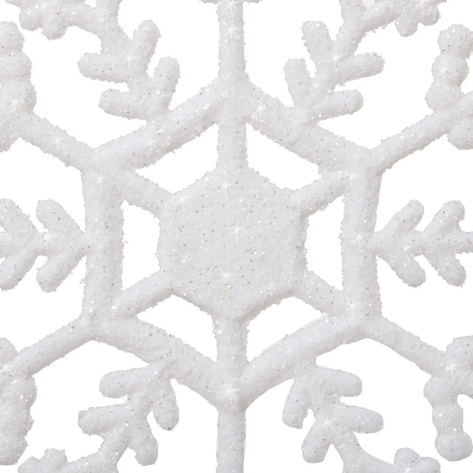 Śnieżynki brokatowe 12 szt. zawieszki na choinkę 12 cm białe