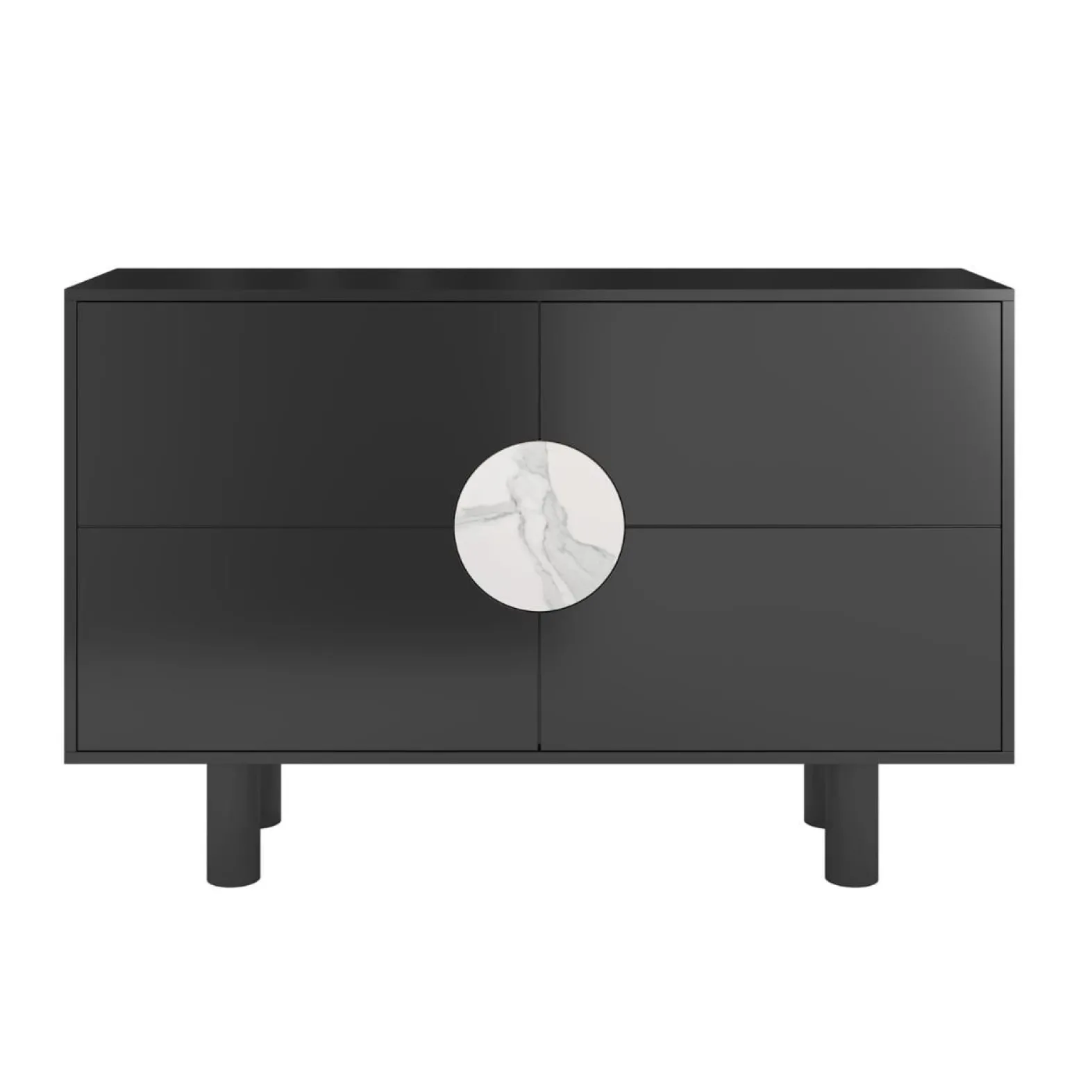 Nowoczesna komoda z marmurem Dancan ZOE 2D / czarny / 140 cm