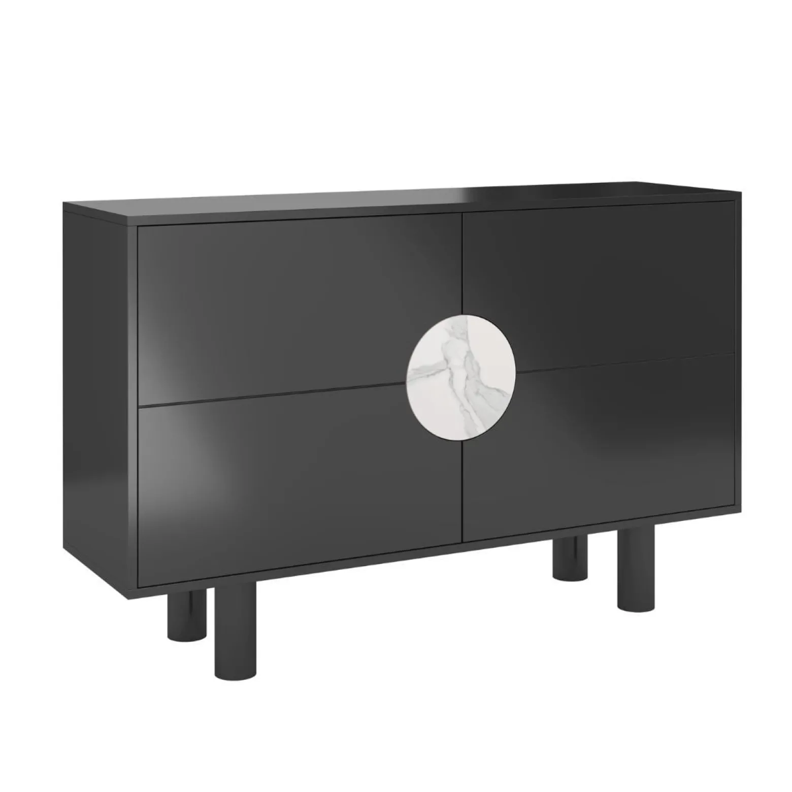 Nowoczesna komoda z marmurem Dancan ZOE 2D / czarny / 140 cm