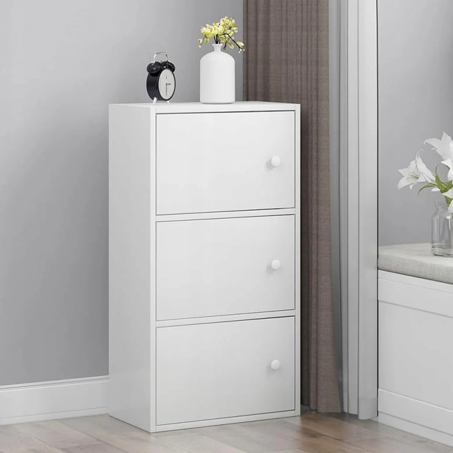 Nowoczesna pojemna komoda biała loft 78 cm