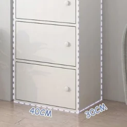 Nowoczesna pojemna komoda szafka duża biała skandynawski retro loft 5 półek