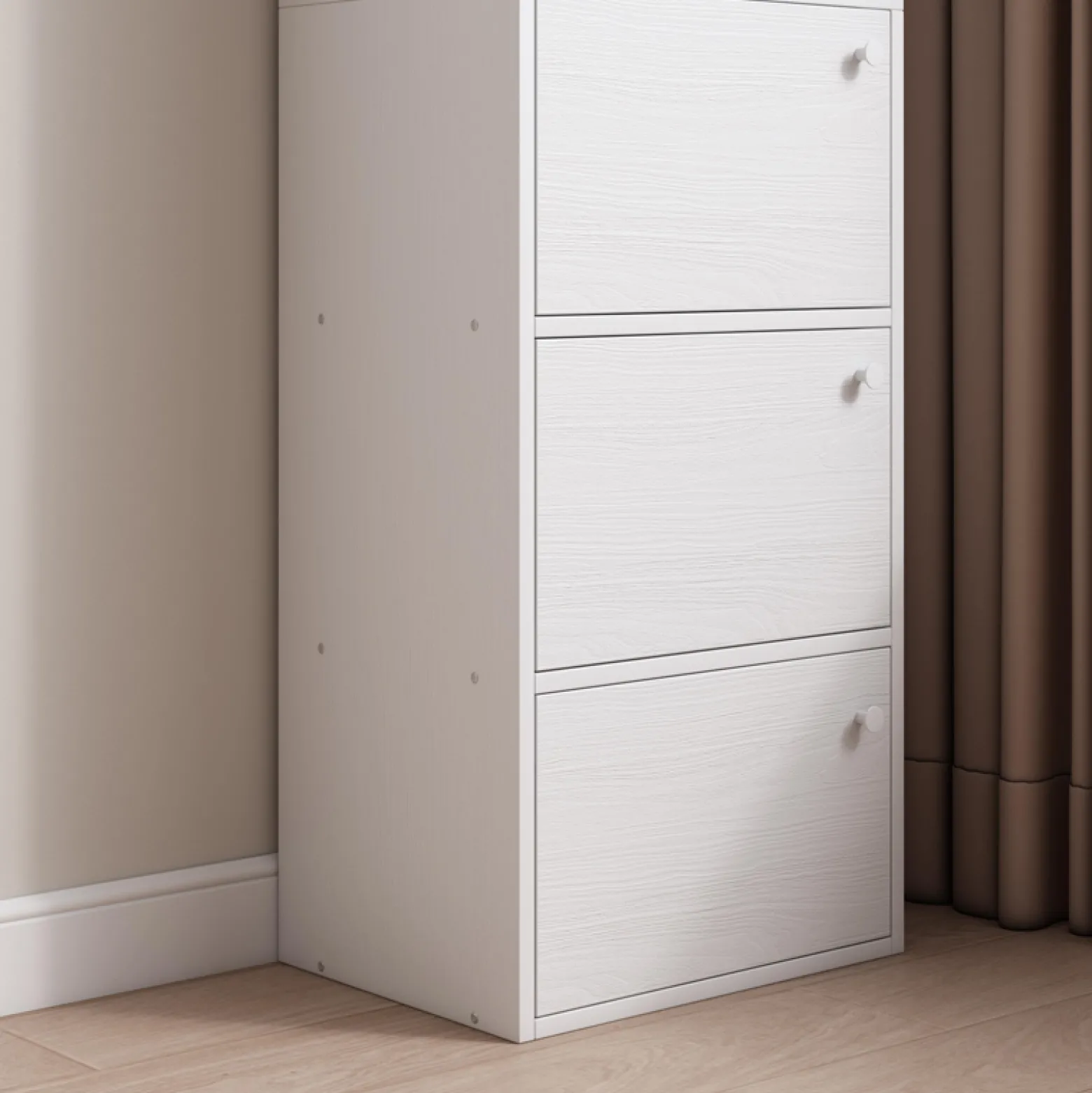 Nowoczesna pojemna komoda szafka duża biała skandynawski loft retro