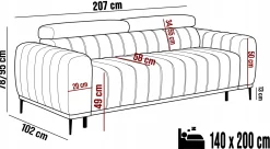 Nowoczesna Sofa Kanapa GANDI 140 Wersal
