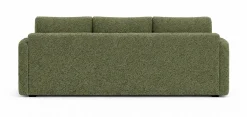 Nowoczesna sofa trzyosobowa SISI z funkcja spania w tkaninie Boucle zielona