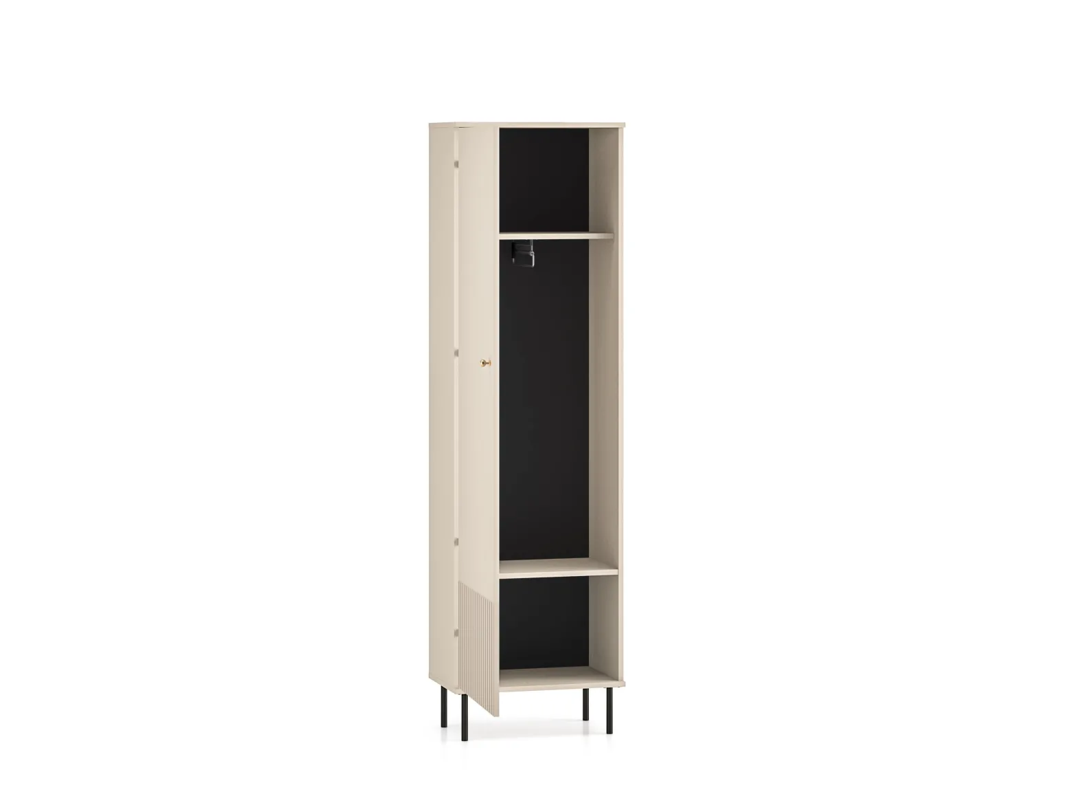 Nowoczesna Szafa 55 Cm Ryflowane Fronty Kaszmir Beż Glamour Przedpokój