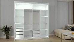 Nowoczesna szafa przesuwna z lustrem PAXO 203 czarna