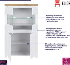 Nowoczesna witryna biały z oświetleniem - Verix