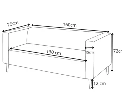 Nowoczesna wygodna sofa dwuosobowa tapicerowana CALMO curio 80
