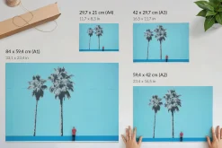 Nowoczesne plakaty A4 Dwie palmy murale kontrast projektu World Surface