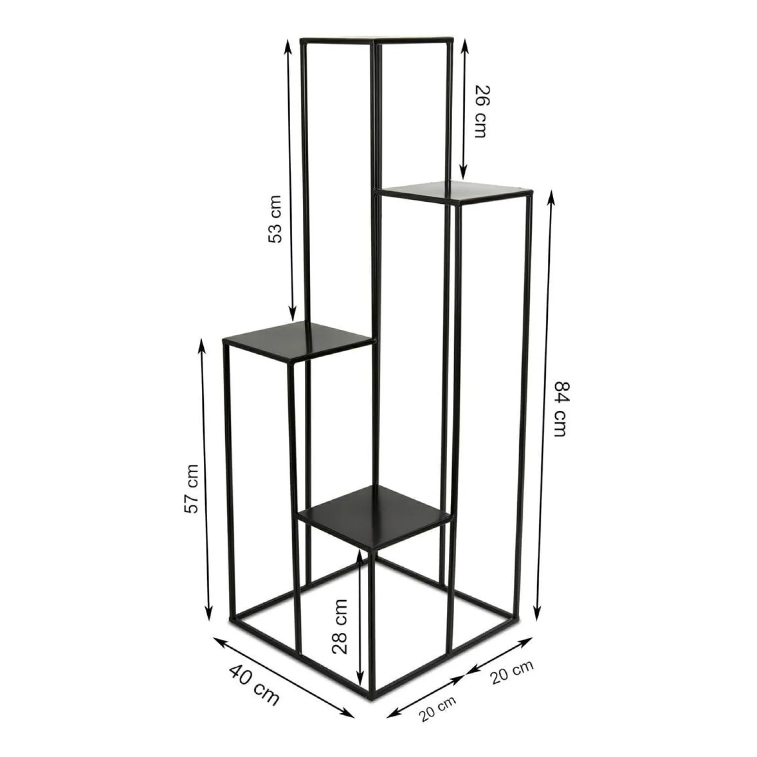 Nowoczesny kwietnik stojak czarny 110 cm LOFT