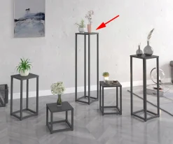 Nowoczesny Stojak Na Kwiaty 20x20x78 Loft Salon Czarny