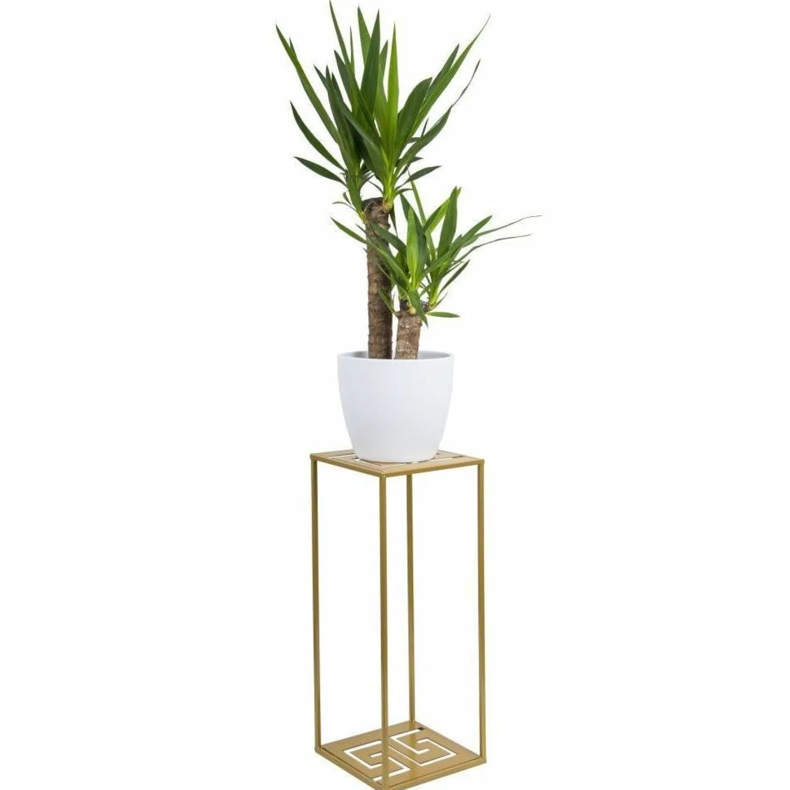 Nowoczesny stojący kwietnik 60 cm złoty