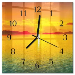 Nowoczesny zegar 30x30 Zachód Słońca design na ścianę