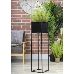 Nowoczesny kwietnik stojak czarny 90 cm LOFT