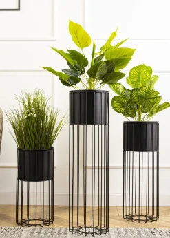 Nowoczesny kwietnik z osłonką 42 cm LOFT metalowy