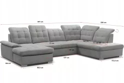 Nowoczesny Narożnik PAULINE z Pojemnikiem na Pościel PRAWY