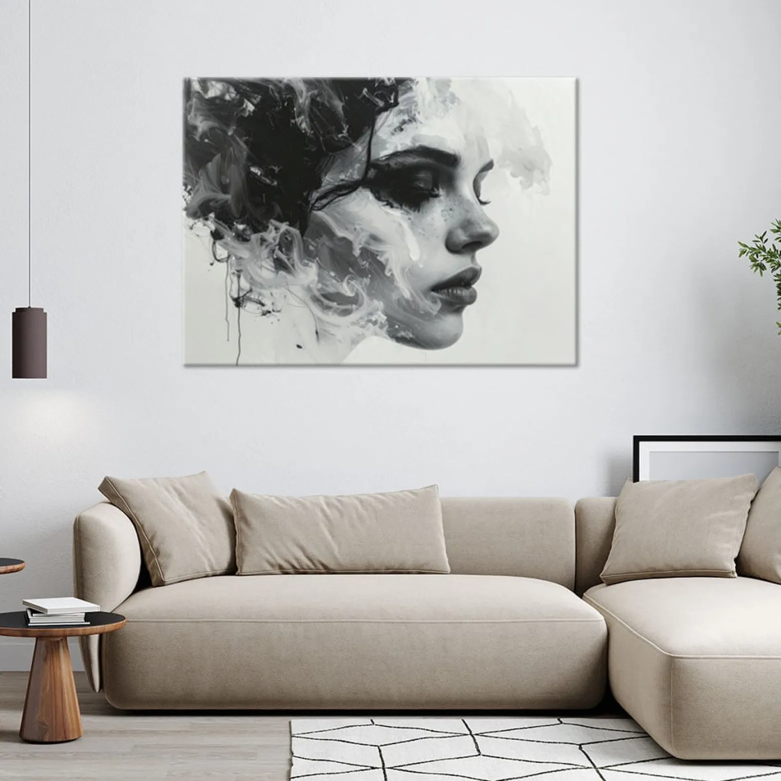 Nowoczesny obraz na płótnie canvas, Abstrakcyjny portret kobiety 30x20