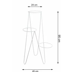 Nowoczesny potrójny kwietnik 95 cm biały GLAM