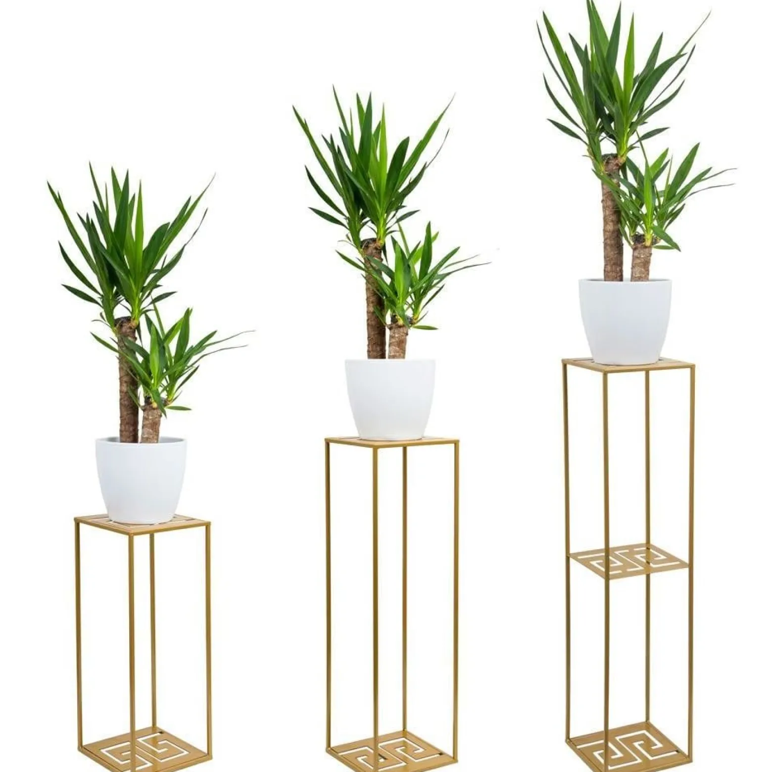Nowoczesny stojący kwietnik 60 cm złoty