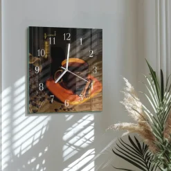 Nowoczesny zegar 30x30 Kawa nowoczesny do salonu