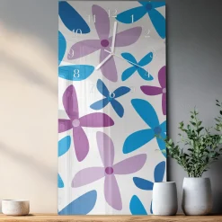 Nowoczesny zegar 30x60 Kwiaty hawajskie nowoczesny do salonu