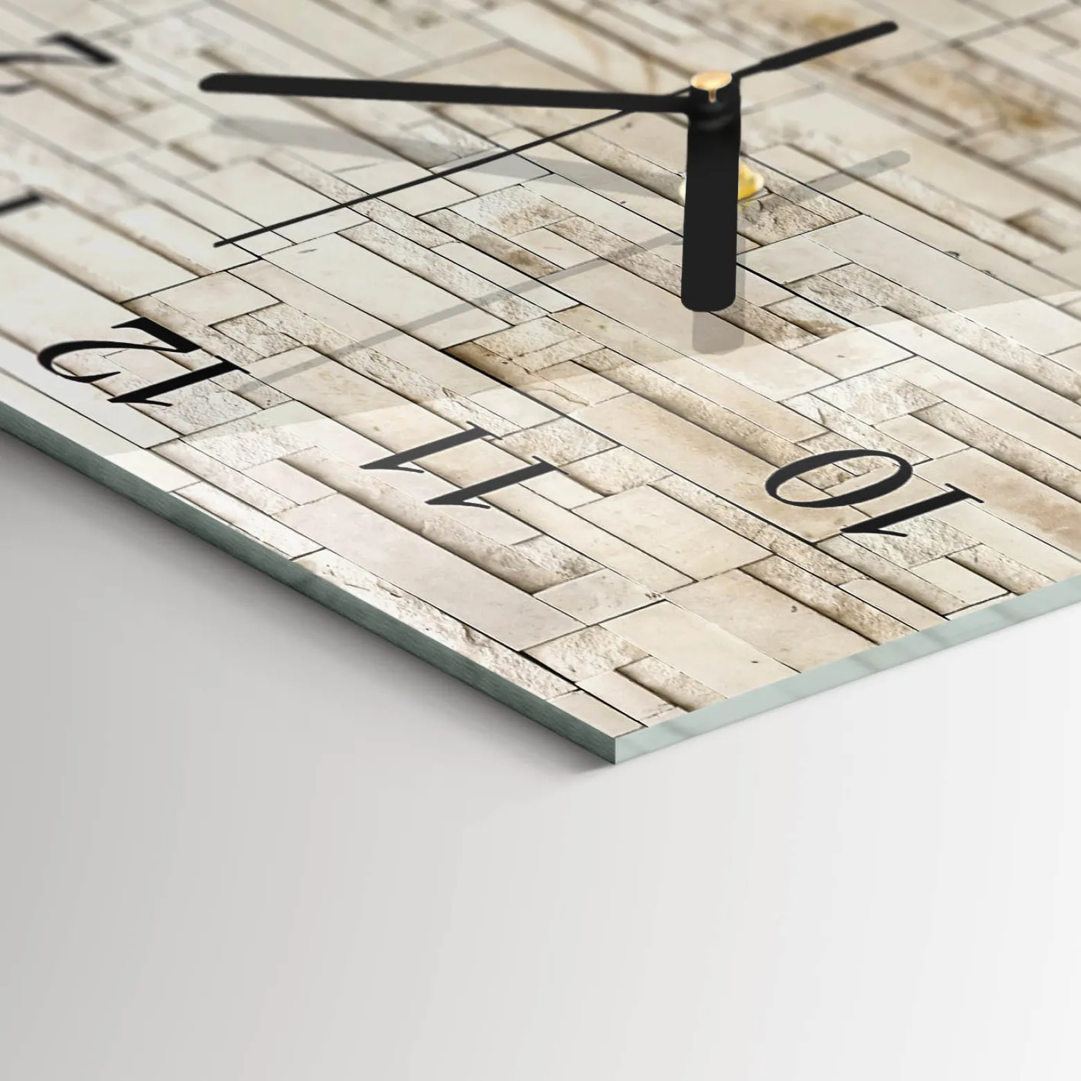 Nowoczesny zegar 30x30 Mur Kamienny design na ścianę