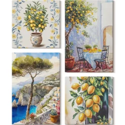 Obraz canvas 4 częściowy Cytrynowe drzewa |40x40, 40x60| Wallfluent