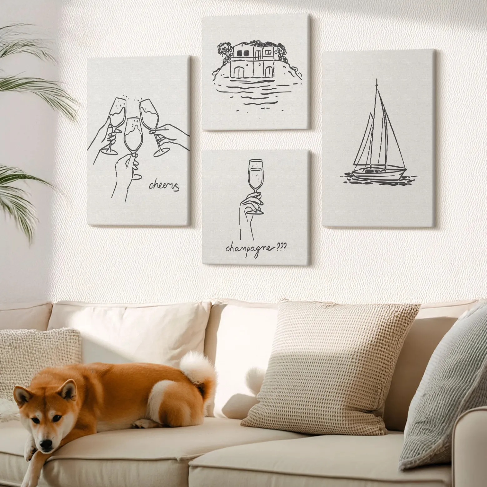 Obraz canvas 4 częściowy Dom żaglówka |40x40, 40x60| Wallfluent
