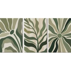 Obraz canvas 3 częściowy Zielone tonacje | 3x40x60 | Wallfluent